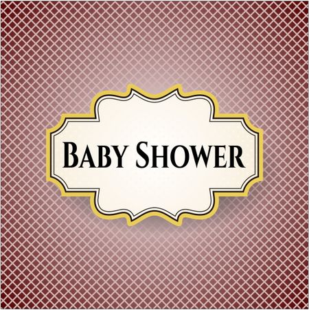 Baby Shower retro style card, banner or poster
