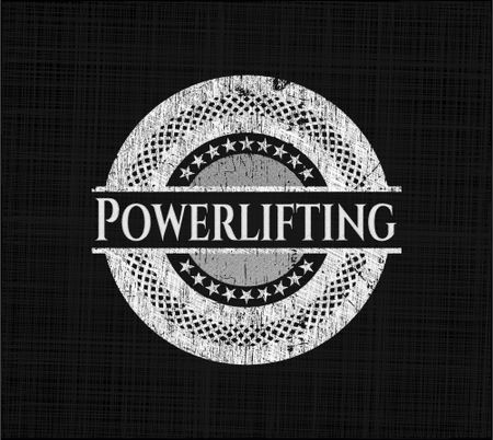 Powerlifting chalk emblem