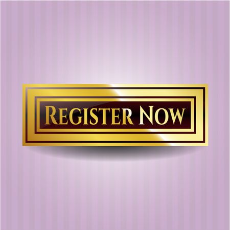 Register Now gold emblem