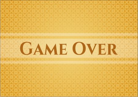 Game Over card, colorful, nice design