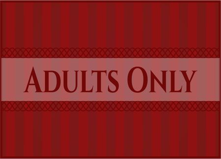 Adults Only retro style card or poster