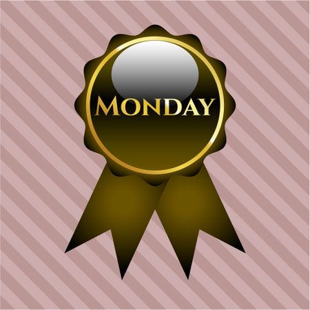 Monday gold shiny badge