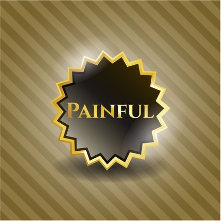 Painful gold shiny emblem