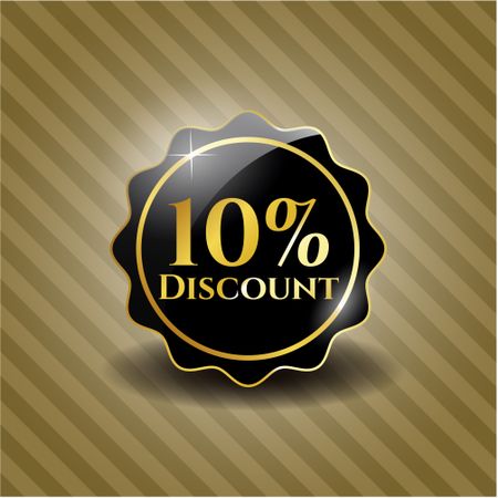 10% Discount black shiny badge