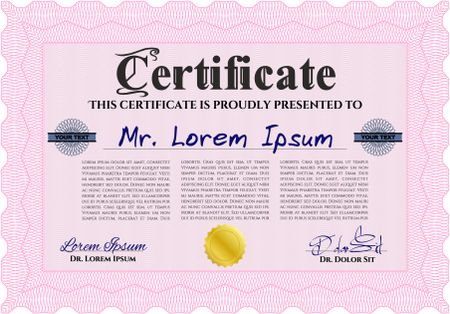 Certificate template or diploma template. Easy to print. Diploma of completion.Cordial design. 