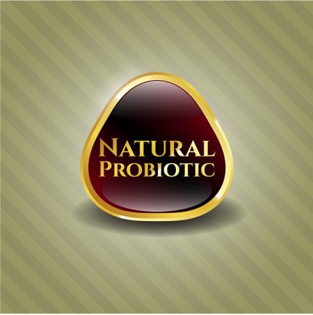 Natural Probiotic gold shiny emblem