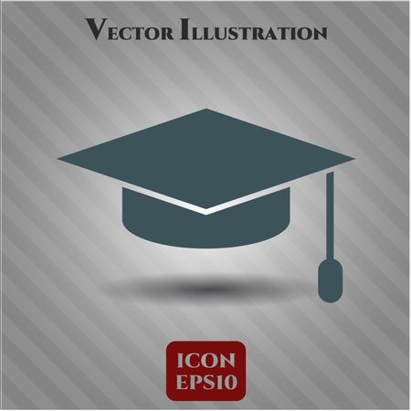 Graduation cap vector icon or symbol