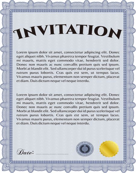 Vintage invitation. Elegant design. Vector illustration.With complex background. 