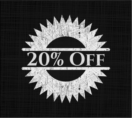 20% Off written on a blackboard