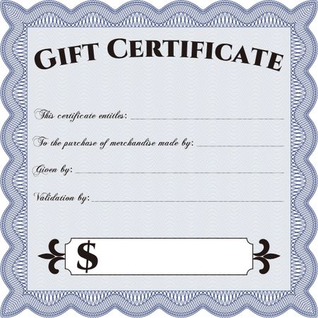Vector Gift Certificate. Vector illustration.With background. Superior design. 