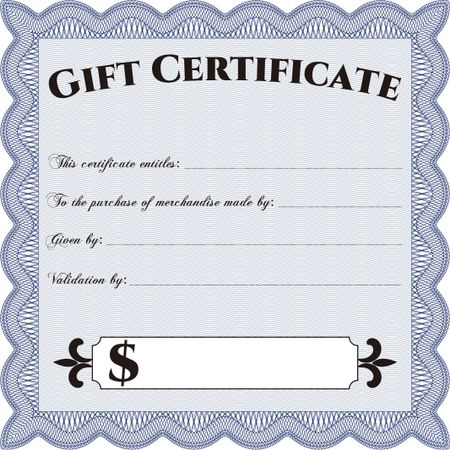 Vector Gift Certificate. Vector illustration.With background. Superior design.