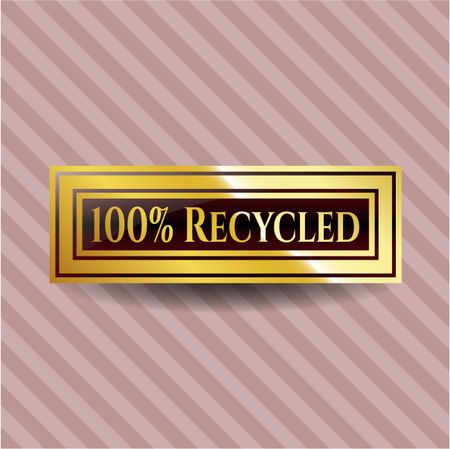 100% Recycled gold badge or emblem