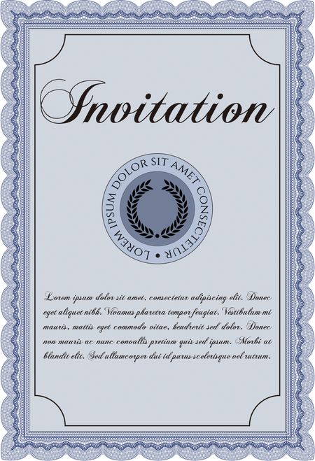 Invitation. With complex linear background. Beauty design. Customizable, Easy to edit and change colors.