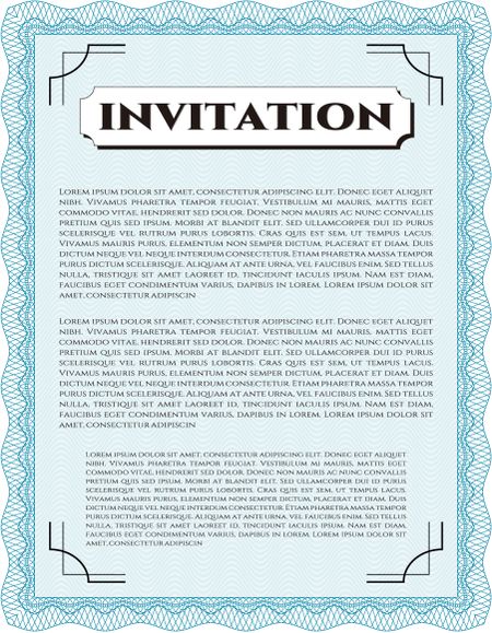 Invitation. Elegant design. Customizable, Easy to edit and change colors.With complex linear background. 