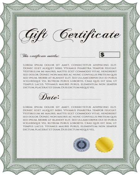 Gift certificate template. Artistry design. Customizable, Easy to edit and change colors.With quality background. 