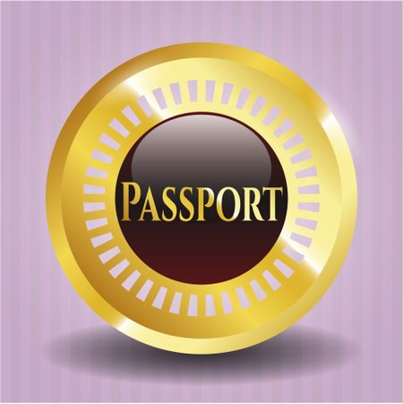 Passport gold badge or emblem