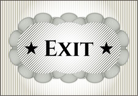 Exit card, poster or banner