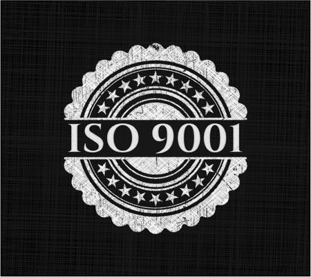 ISO 9001 with chalkboard texture