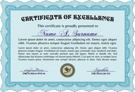 Diploma template or certificate template. With guilloche pattern. Vector pattern that is used in currency and diplomas.Nice design. 