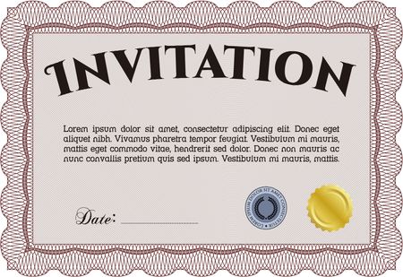 Invitation template. With background. Border, frame.Superior design. 