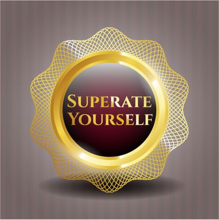 Superate Yourself golden emblem or badge