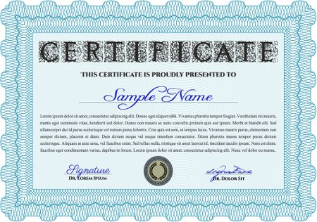 Certificate of achievement template. Detailed.With quality background. Retro design. 
