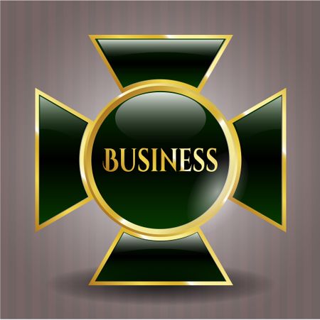 Business gold badge or emblem
