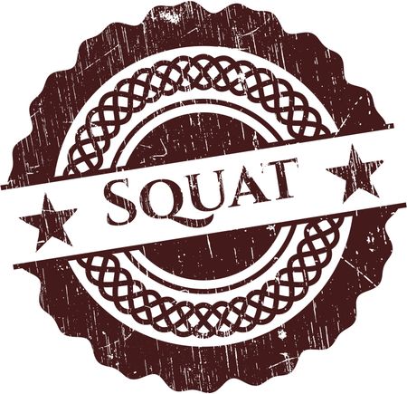 Squat rubber grunge stamp