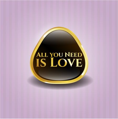 All you Need is Love gold shiny emblem