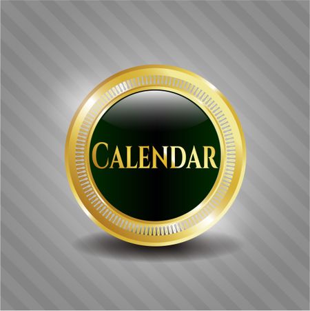 Calendar gold emblem or badge