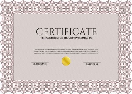 Certificate. Detailed.With background. Good design.