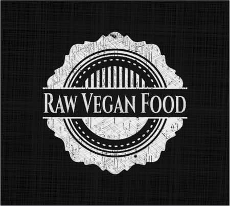 Raw Vegan Food written on a blackboard