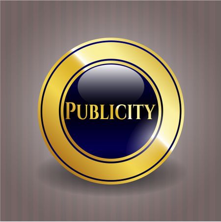 Publicity gold badge or emblem