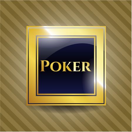 Poker gold emblem or badge