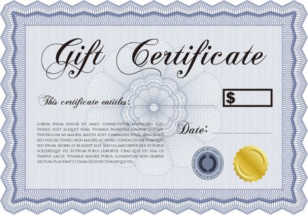 Gift certificate. With complex background. Elegant design. Customizable, Easy to edit and change colors.