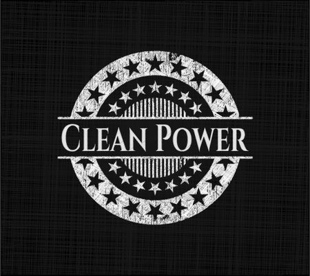 Clean Power chalkboard emblem written on a blackboard