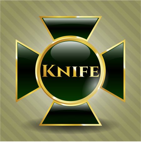 Knife gold shiny emblem