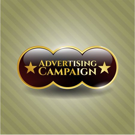 Advertising Campaign golden emblem or badge