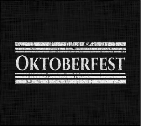 Oktoberfest chalkboard emblem written on a blackboard