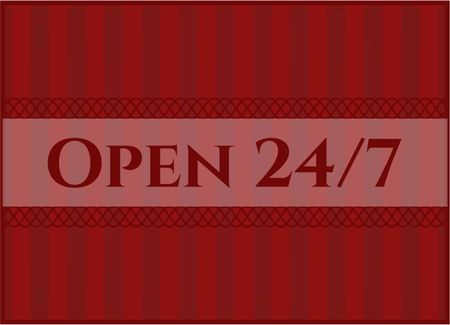 Open 24/7 poster or card