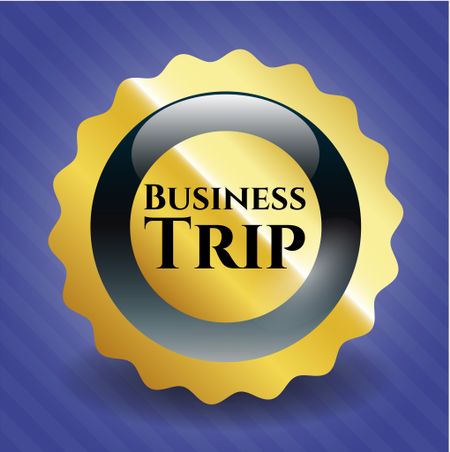 Business Trip golden emblem or badge
