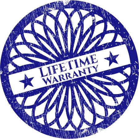Life Time Warranty rubber stamp with grunge texture