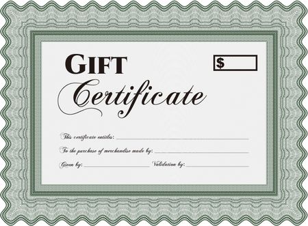 Vector Gift Certificate. With quality background. Detailed.Good design. 