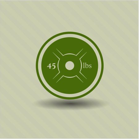 Weight lifting or powerlifting plate (45 lbs) icon vector illustration