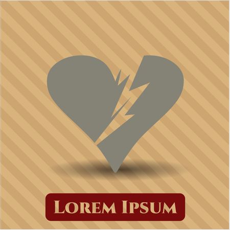 Broken heart icon or symbol
