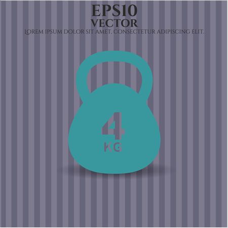 4Kg Kettlebell vector icon or symbol