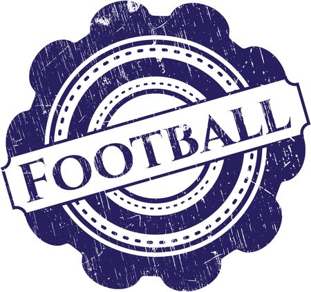 Football rubber stamp with grunge texture