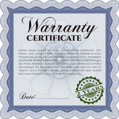 Warranty Certificate template. Very Customizable. Easy to print. Complex border. 