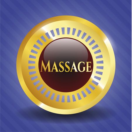 Massage gold shiny emblem