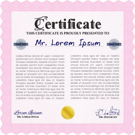 Sample Diploma. Cordial design. Customizable, Easy to edit and change colors.With background. 
